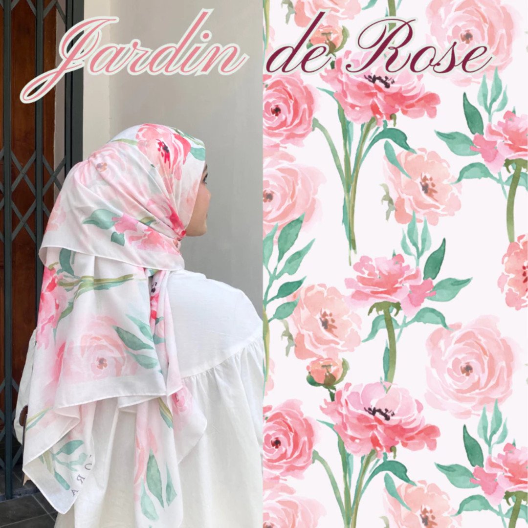 NORA Hijab - Scarf Jardin de Rose