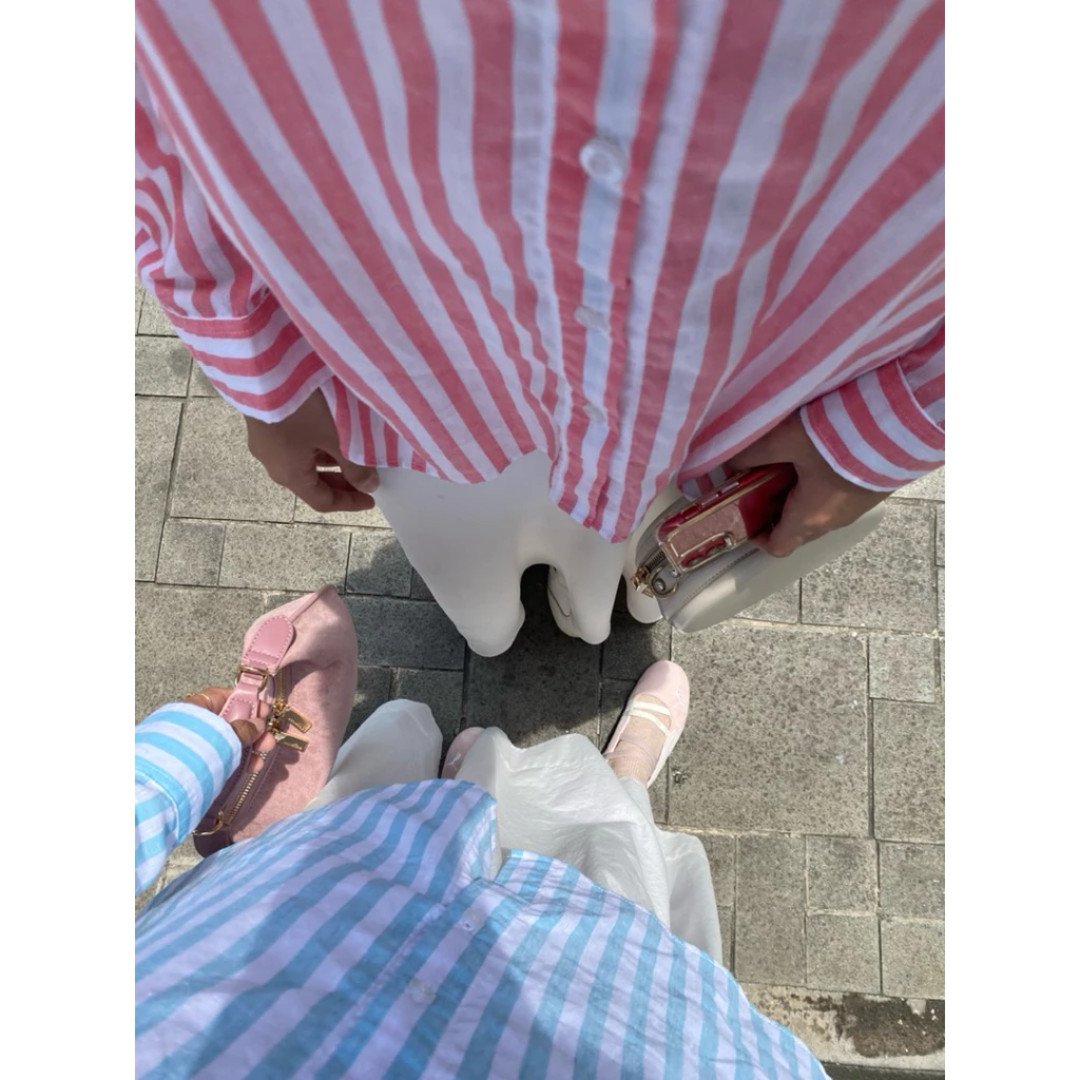 NORA - Colorlane Shirt Linen Garis-Garis